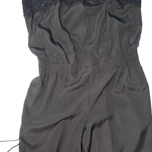 NWT Ann Taylor Black Lace Trim Cinched Jumpsuit - Picture 6 of 10